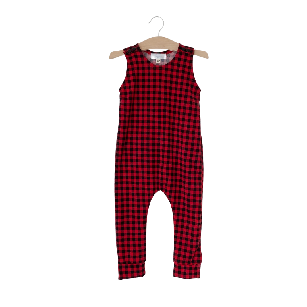 Overalls - Buffalo Check Black and Red