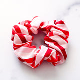 Pink and Red Stripes Scrunchie